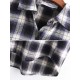 Casual Women Cotton Plaid Irregular Hem Long Sleeve Button Blouse with Pockets Casual Women Cotton Plaid Irregular Hem Long Sleeve Button Blouse with Pockets