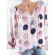 Casual Women Dots Printed Adjustable Long Sleeve Blouse