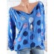 Casual Women Dots Printed Adjustable Long Sleeve Blouse