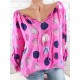 Casual Women Dots Printed Adjustable Long Sleeve Blouse