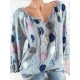 Casual Women Dots Printed Adjustable Long Sleeve Blouse