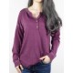 Autumn Winter Long Sleeve Patchwork Buttons Loose Casual T-shirts Autumn Winter Long Sleeve Patchwork Buttons Loose Casual T-shirts
