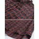 Casual Women Cotton Linen Pleated Plaid Button Irregular Hem Blouse