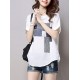 Casual Women Cotton Linen Short Sleeve O-Neck Tops