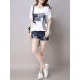 Casual Women Cotton Linen Short Sleeve O-Neck Tops