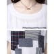 Casual Women Cotton Linen Short Sleeve O-Neck Tops