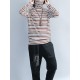 Casual Women Long Sleeve Striped Turtleneck Cotton T-shirt