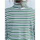 Casual Women Long Sleeve Striped Turtleneck Cotton T-shirt