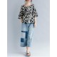 Casual Women Loose Cotton Print Geometric Pattern Round Neck Short Sleeve T-Shirts Casual Women Loose Cotton Print Geometric Pattern Round Neck Short Sleeve T-Shirts
