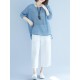 Casual Women Loose Half Sleeve Irregular Hem Shirts