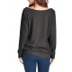 Casual Women Loose Print Long Sleeve Pocket T-Shirts