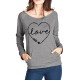 Casual Women Loose Print Long Sleeve Pocket T-Shirts