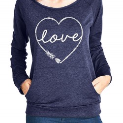 Casual Women Loose Print Long Sleeve Pocket T-Shirts