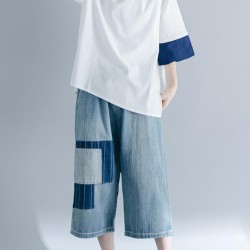 Casual Women Patchwork Half Sleeve T-shirts