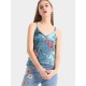 Blue Sexy Velvet Flower Embroidered V-Neck Spaghetti Strap Women Tank Tops Blue Sexy Velvet Flower Embroidered V-Neck Spaghetti Strap Women Tank Tops