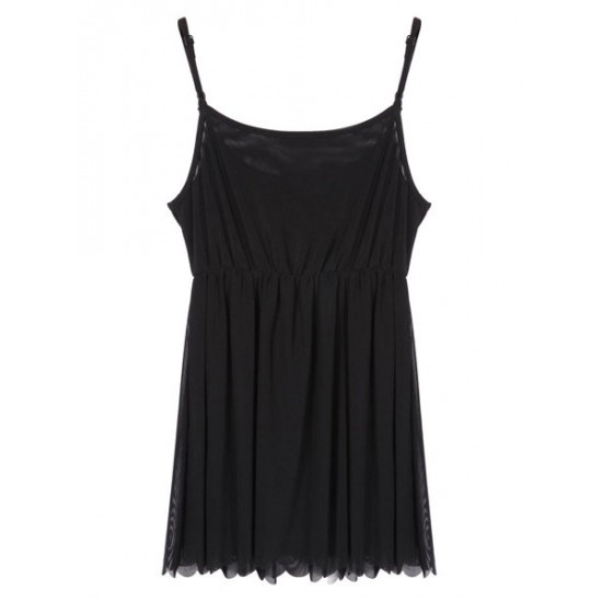 Bouffancy Embellished Beading Sheer Mesh Apricot Black Strap Vest Bouffancy Embellished Beading Sheer Mesh Apricot Black Strap Vest