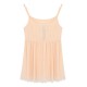 Bouffancy Embellished Beading Sheer Mesh Apricot Black Strap Vest