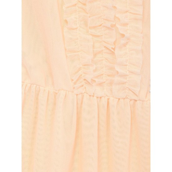 Bouffancy Embellished Beading Sheer Mesh Apricot Black Strap Vest Bouffancy Embellished Beading Sheer Mesh Apricot Black Strap Vest