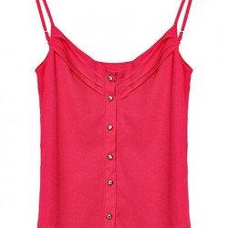 Candy Color Strap Vest For Women Chiffon Sleeveless Blouse Top