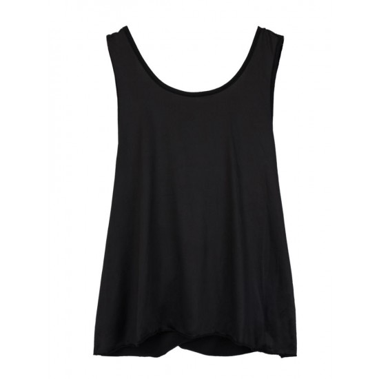Casual Loose Sexy Black Cross Backless Tank Top For Women Casual Loose Sexy Black Cross Backless Tank Top For Women