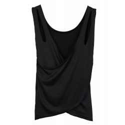 Casual Loose Sexy Black Cross Backless Tank Top For Women