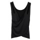 Casual Loose Sexy Black Cross Backless Tank Top For Women