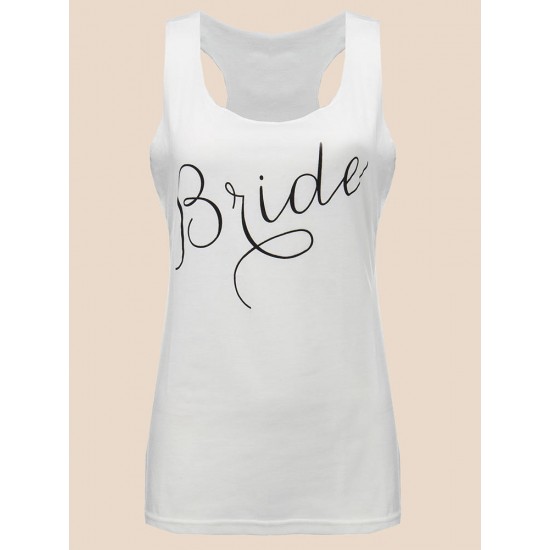 Casual Sexy Letter Printed Sleeveless Women Tank Top Casual Sexy Letter Printed Sleeveless Women Tank Top