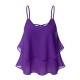 Casual Women Chiffon Sleeveless Irregular Hem Strap Tops