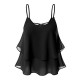 Casual Women Chiffon Sleeveless Irregular Hem Strap Tops