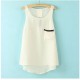 Chiffon Pocket Tank For Women Black And White Sleeveless Shirts