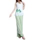 Elegant Women Lotus Ink Printing Fake Two-piece Cotton Linen Tank Top