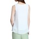 Elegant Women Lotus Ink Printing Fake Two-piece Cotton Linen Tank Top