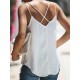 Lace Patchwork V Neck Spaghetti Sleeveless Tank Tops