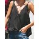 Lace Patchwork V Neck Spaghetti Sleeveless Tank Tops