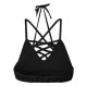 Sexy Women V Neck Backless Lace Up Crop Top Tank Top