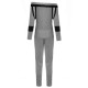 Casual Sport Gray Stripe Patchwork Off Shoulder Women Tracksuit