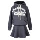 Casual Women Letter Printing Hooded Two-piece Skirt Tracksuit