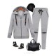 Long Sleeve Zipper Pocket Hoodie Long Soft Sport Cotton Pants