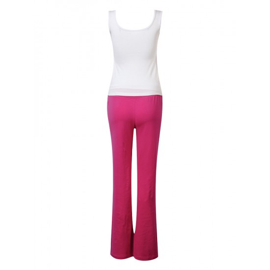 Women's Two Colors Casual Sleeveless Yoga Clothes Set