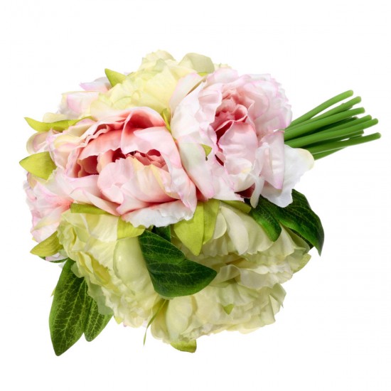 10 Heads Artificial Silk Flower Peony Wedding Bouquet Party Home Decoration