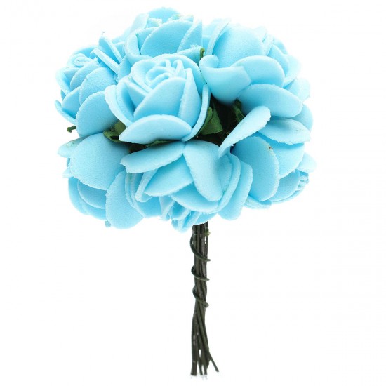 12PCS Bride Bouquet Paper Rose Flowers With Wire Stems Wedding Home Party Decoration