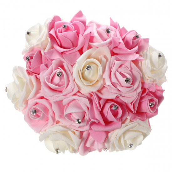 30cm / 11.8'' Crystal Foam Flower Roses Wedding Bridal Bridesmaid Bouquet Posy