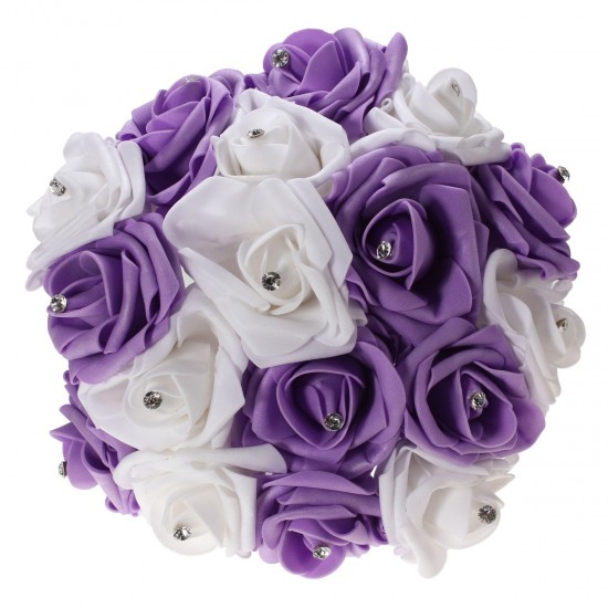 30cm / 11.8'' Crystal Foam Flower Roses Wedding Bridal Bridesmaid Bouquet Posy