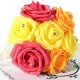 7 Heads Colourfast Foam Roses Crystal Artificial Flower Home Wedding Bride Bouquet Party Decoration