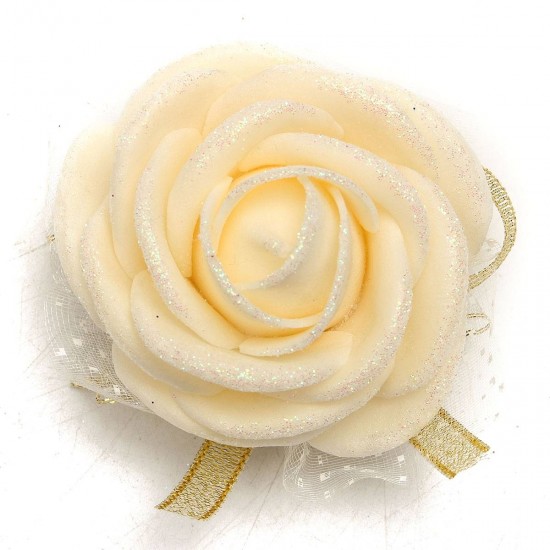 Bridal Bridesmaid Foam Artificial Rose Flower Elastic Band Wrist Corsage Wedding Party Supplies