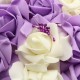 Bride Artificial Foam Roses Bouquet Pink Purple Silk Ribbon Wedding Bridesmaid Flower Girls