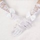 Bridal Wedding Dress Long White Satin  Gloves