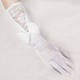 Bridal Wedding Dress Long White Satin  Gloves