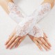 Sexy Bride Wedding Party Fingerless Pearl Lace Satin Bridal Gloves