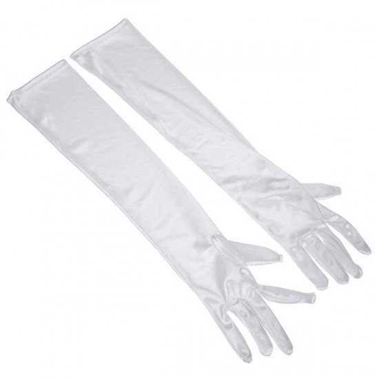 Wedding Bridal Long Satin Elbow Finger Gloves Proms Party Sexy